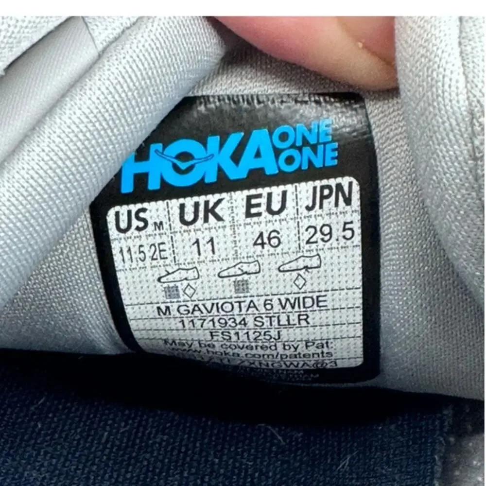 Hoka One One M Gaviota 6 Wide Size 11.5 2e Stellar Grey Stardust
